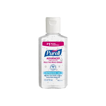 PURELL Advanced Hand Sanitizer Soothing Gel, Fresh Scent, 2 Fl Oz Flip-Cap Bottles - Pack Of 24 (9682-24-CMR)