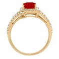 thumbnail image 2 of 1.935 ct Emerald Cut Natural Garnet Solitaire with Simulated Diamond Accents 18K Yellow Gold Womens Engagement Ring, 2 of 6
