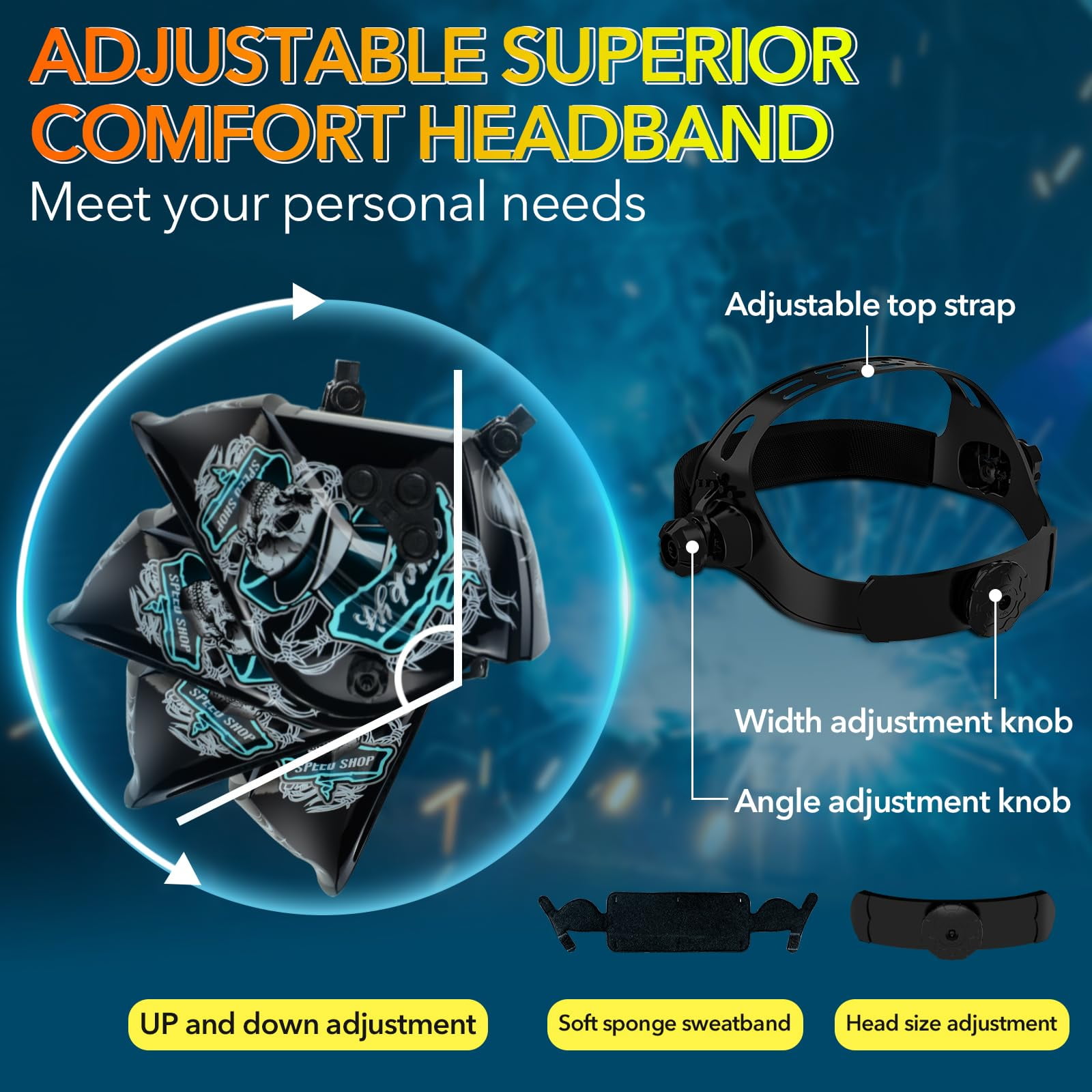 Large Viewing Welding Helmet Auto Darkening True Color Solar Powered Welding Hood with 4 Arc Sensor Adjustable Wide Shade Range 4~5-8/9-13 Welder Mask for TIG MIG ARC Weld Plasma Cut Grinding