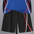 thumbnail image 6 of Splozh Boy 2 Piece Outfit Boys Fashion Boys Sportwear Tracksuit Summer Thin Toddler Short Sleeved Shorts Two Piece Set T Shirt and Capri Pants,Blue,11-12 Years, 6 of 6