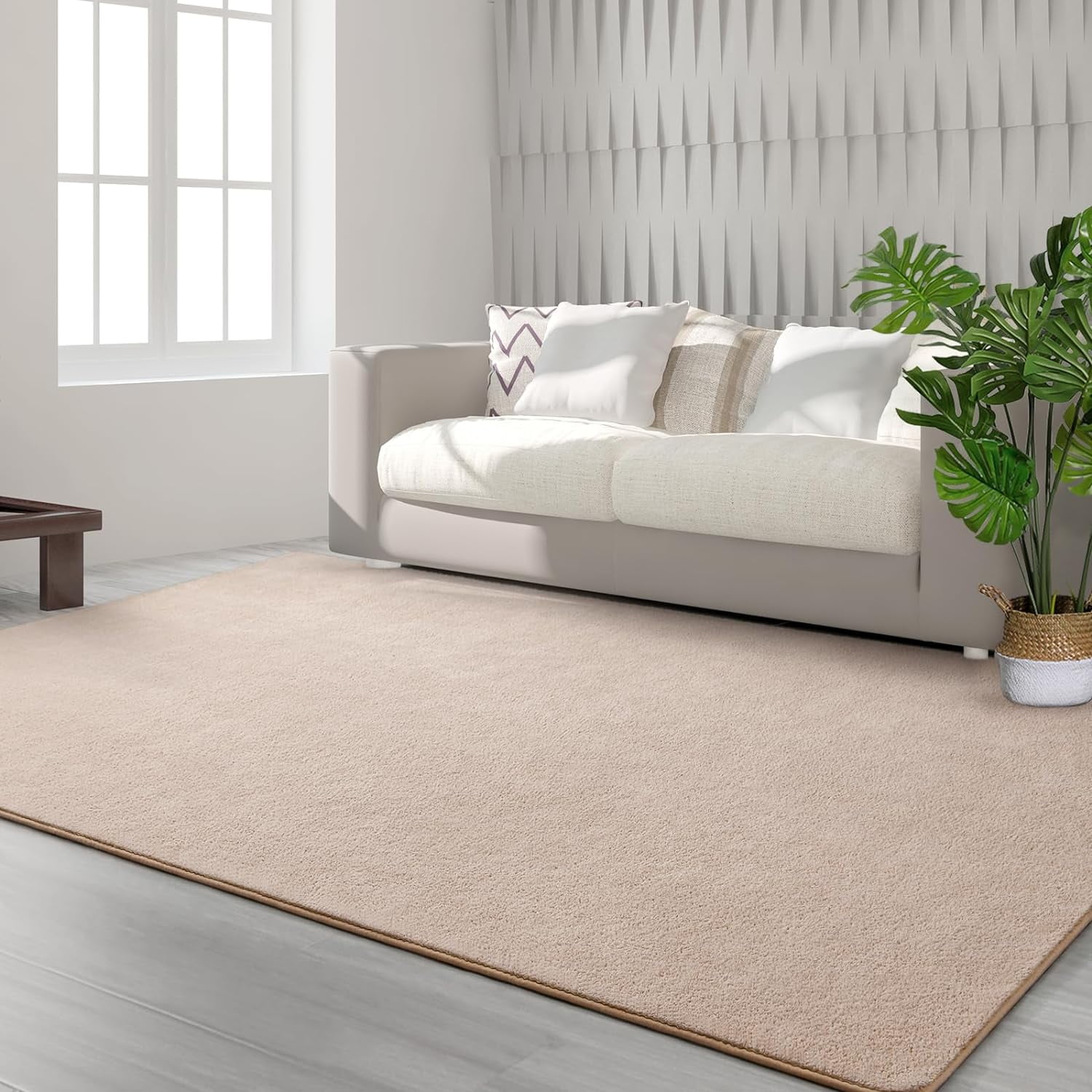 Noahas Soft Low Pile Rug Modern Area Rugs for Bedroom Living Room,Suitable for Boys Girls Teenagers and Adults with Super Soft Touch , Beige , 6' x 9'