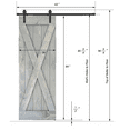 thumbnail image 4 of Essencaliy 30in x84in Solid Wood Barn Door, Made-in-USA Farmhouse Interior Sliding Barn Door With 5.25ft Barndoor Hardware Kit (DIY), 4 of 5