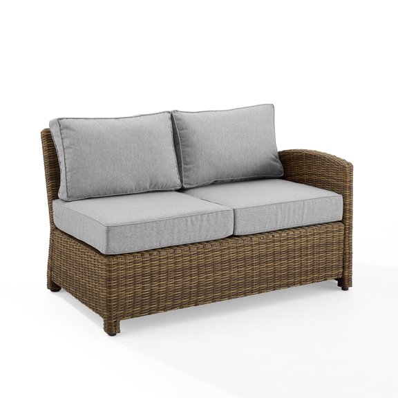 Crosley Furniture Bradenton Fabric Right Side Sectional Loveseat in Gray