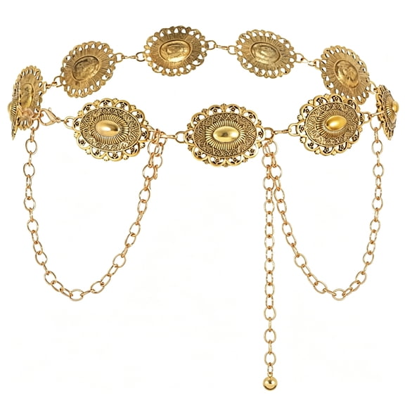 DESIGNICE Womens Metal Waist Chain Belt Western Belts for Jeans Dresses,Plus Size Western Belt