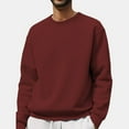 thumbnail image 3 of Dwelliawo Men's Crewneck Sweatshirts Casual Cotton Long Sleeve Sweatshirts Fashion Fall Winter Pullovers Deep Red L, 3 of 4