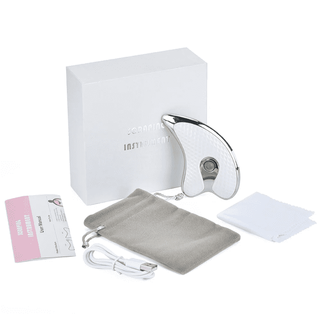 Masajeador facial eléctrico con luz LED roja y azul