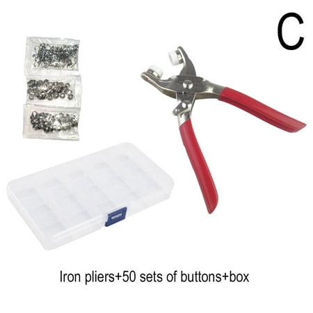

Metal Press Studs Snap Button Fastener With Plier Tool Kit Clothing DIY Tools O3A5
