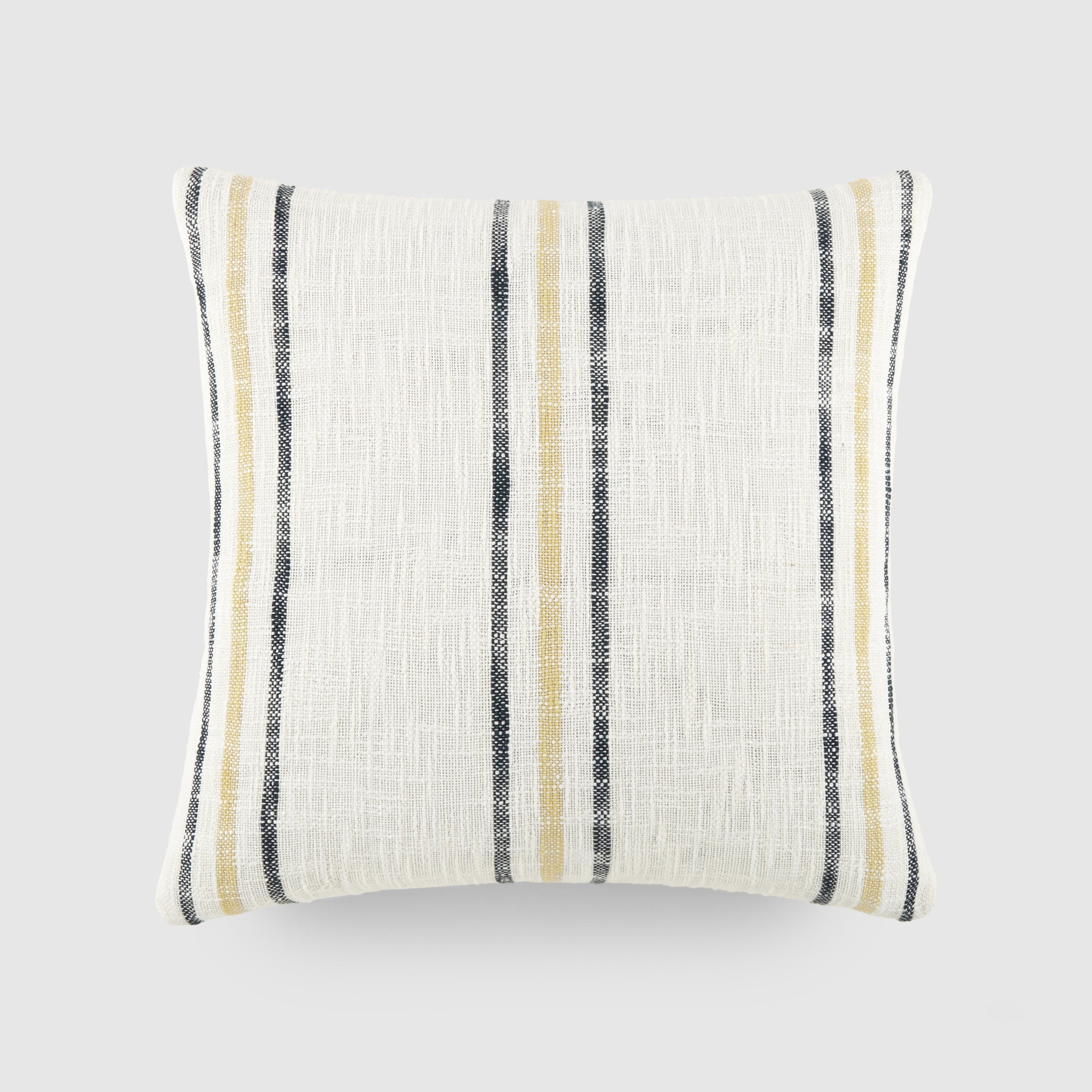 Cotton Slub Textured Throw Pillow in Framed Farmhouse Stripe by Comfort Canopy