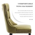thumbnail image 4 of JETEAGO Velvet Dining Chair Set of 2, Upholstered Tufted Dining Room Chair with Nailhead Trim and Solid Wood Leg for Kitchen, Olive Green, 4 of 8