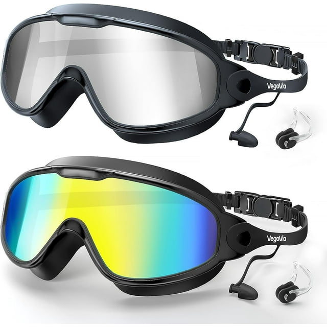 Adult Swimming Goggles Fog Protection °Wide View Pool Swim Goggles for Adult Youth Men Women