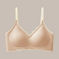 thumbnail image 2 of Hontri Wireless Comfort Bras for Women No Wire Bralette for Everyday Wear - Scalloped Edge Soft Support Bra - Seamless Wireless Lingerie (M-XXL) (Beige | L), 2 of 6