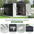 thumbnail image 2 of NETAJE 8'x12' Outdoor Storage Shed, Large Metal Shed with Lockable Door & Sloped Roof, Tool Shed with Upgraded Frame for Backyard, Garden, Lawn, 2 of 7