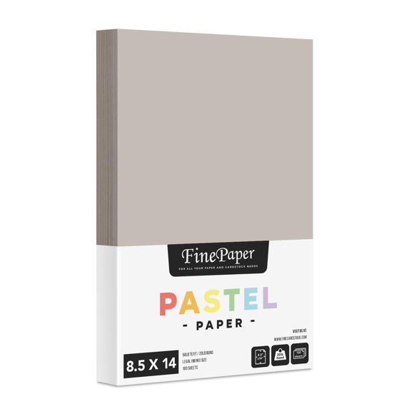 Gray Pastel Colored Menu Paper - 8.5" x 14" (Legal Size) - for Documents, Announcements, Menus Arts and Crafts | Bulk Pack of 100 Sheets