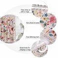 thumbnail image 3 of Small Stall Shower Curtain 36x72 Inch Narrow Half Size Pink Flowers Bath Curtains Bathroom Decor, Spring Farmhouse Floral Leaves Vintage Waterproof Fabric Shower Curtain Set with Hooks 36 Inch, 3 of 7