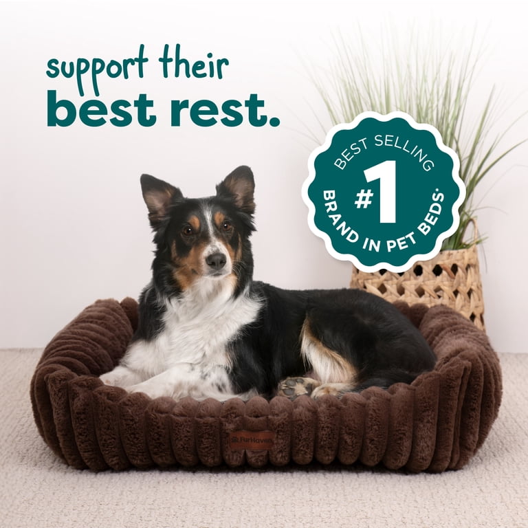 FurHaven Warming Cuddler Pet Bed, Brown, Medium photo 2