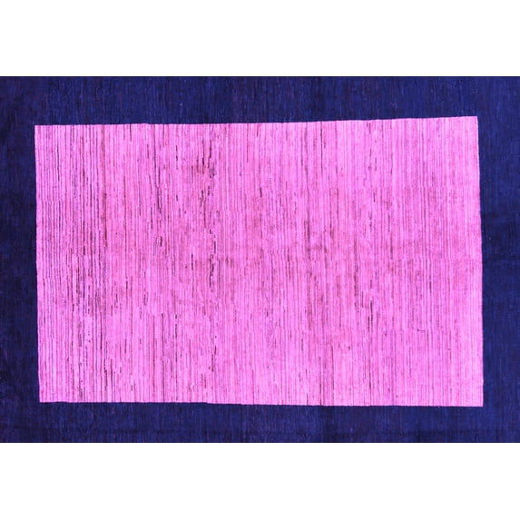 Ahgly Company Indoor Rectangle Oriental Purple Modern Area Rugs, 3' x 5'