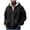 Black, variant on Men's Winter Zipper Hooded Fleece Sweatshirt With Patch Pocket Casual Jacket for Cold Weather Outdoor Activities and Daily Wear with Warm and Soft Material,Army Green,L