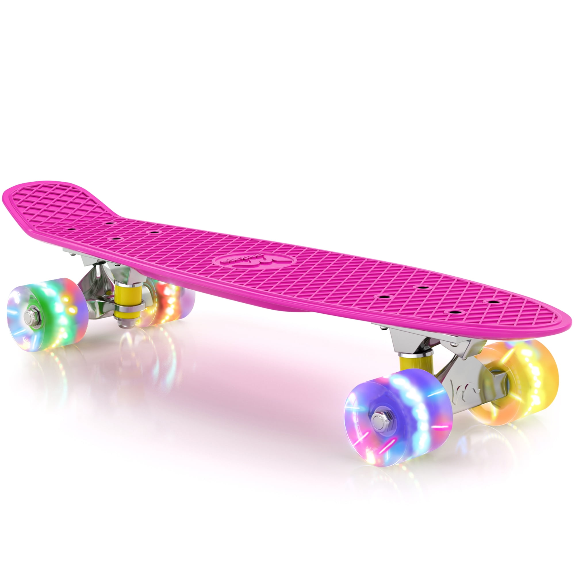 Kids Skateboard Plastic Banana Board with Colorful LED Wheels for School and Travel Complete 22 24 Cruiser Skateboard for Beginners 