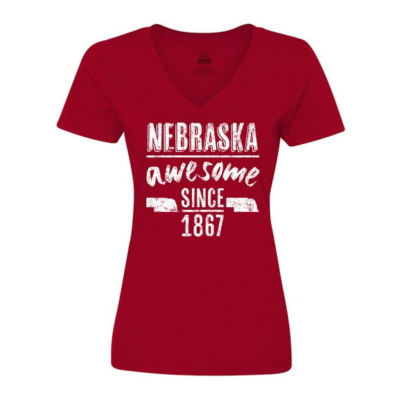Inktastic Nebraska Awesome Since 1867 Women's V-Neck T-Shirt
