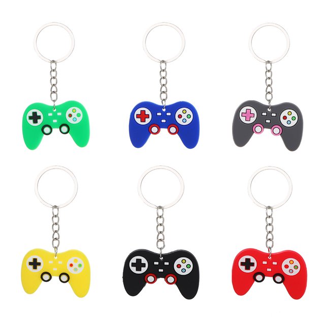 Llavero con mango de consola de juegos de PVC, llavero para fiestas navideñas, pequeños regalos