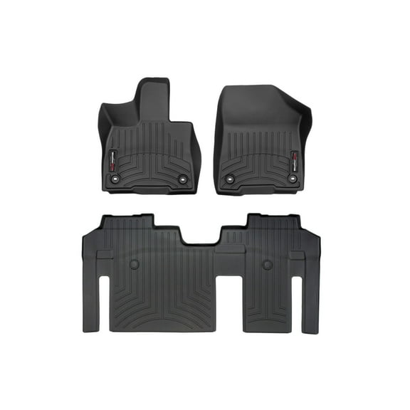 WeatherTech Custom Fit FloorLiners compatible with 2021-2025 Toyota Sienna - 1st & 2nd Row, Black