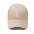 thumbnail image 4 of Unisex Breast Cancer Awareness Ribbon Print Cotton Baseball Cap Duck Tongue Hat Sun Protection Khaki, 4 of 4