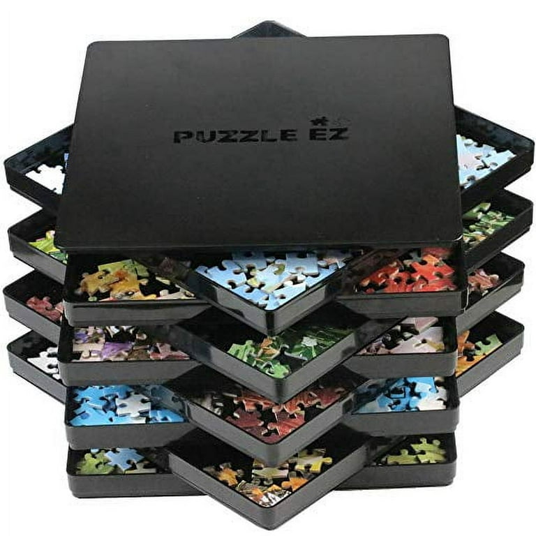 Puzzle Sorting Trays with Lid Puzzle Sorter Black 9 x 9 Jigsaw Puzzle  Accessories Storage for Adults Organizer Hold Up to 1000 to 1500 Pieces  Table Space Saver Gift for Puzzle Lovers 