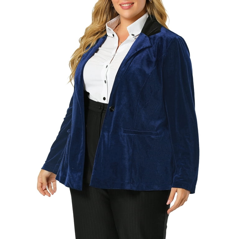 Black Blue Velvet Blazer Women 2024 Spring Autumn Long Sleeve Business Suit  Jacket Formal Double Breasted Blazers Coats Big Size