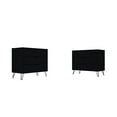 thumbnail image 1 of Manhattan Comfort Rockefeller 3-Drawer Black Dresser (Set of 2), 1 of 2
