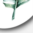 thumbnail image 3 of Designart 'Duo of Tropical Leaves On White' Farmhouse Circle Metal Wall Art 23x23 - Disc of 23, 3 of 5