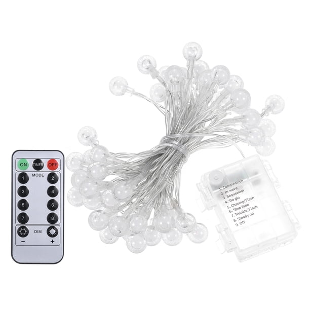 Cadena de luces de globo que funciona con pilas con control remoto 23FT 50LEDs Twinkle Leyfeng Luz de cadena