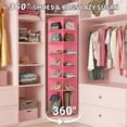 thumbnail image 3 of Hassch 72-Inch Freestanding Rotating Shoe Rack, 7-Tier 360° Spinning Shoe Organizer Tower, Bag Display Shelf Storage Round Carousel, Neat and Elegant Shoe Storage Solution (Pink), 3 of 10