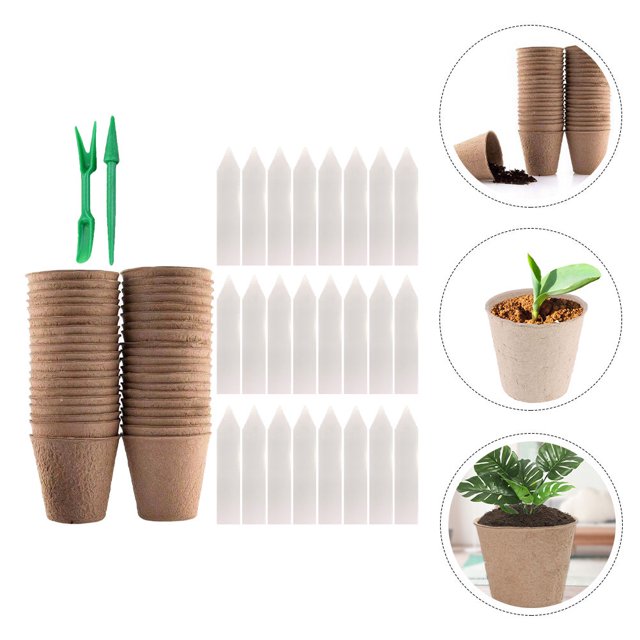 Minkissy 1 Set of Small Starter Pots Growing Pot Paper Pulp Assorted Color Lightweight for Gardening