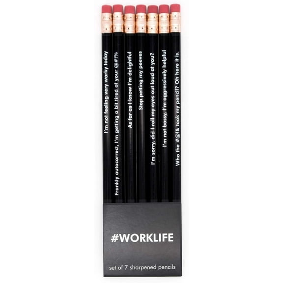#Worklife - Snarky Sayings - Printed Pencil Set of 7