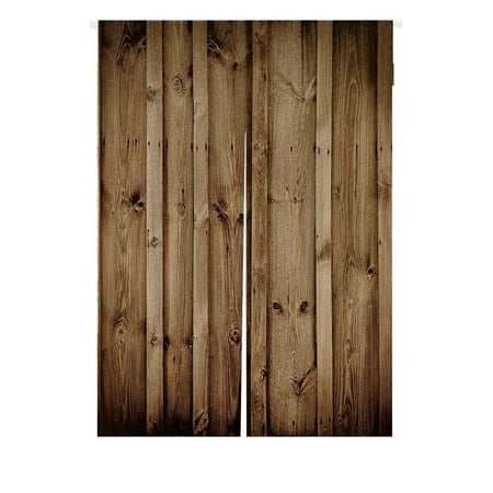 Knotty Alder 2 Panel (GCKG Vintage Rustic Knotty Old Barn Wood Doorway Curtain Japanese Noren Curtains Door Curtain Entrance Curtain Size)