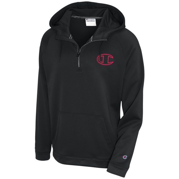 Champion - Sudadera con capucha y cremallera para hombre, color negro, extragrande Champion Sudadera