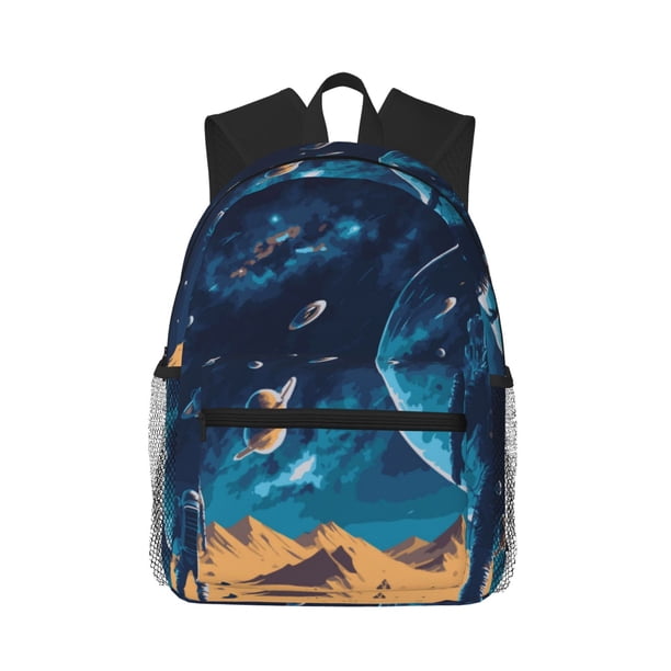 Easygdp Astronaut In A Space Suit On The Planet Mochila Casual para Portátil, Mochila para Escuela, Viajes, Negocios