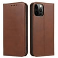 thumbnail image 5 of Leather Wallet iPhone 14 Pro Case (Brown) Magnetic Folio Card Slot Holder Flip Kickstand Shockproof Cover, 5 of 5
