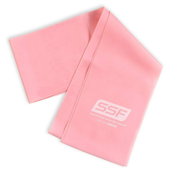 Serious Steel Fitness Flat Resistance Bands for Upper and Lower Body Strength Training and Exercise. (Non Latex Flat Physical Therapy Exercise Bands - 4" x 5 Feet) - XX-Light - Pink