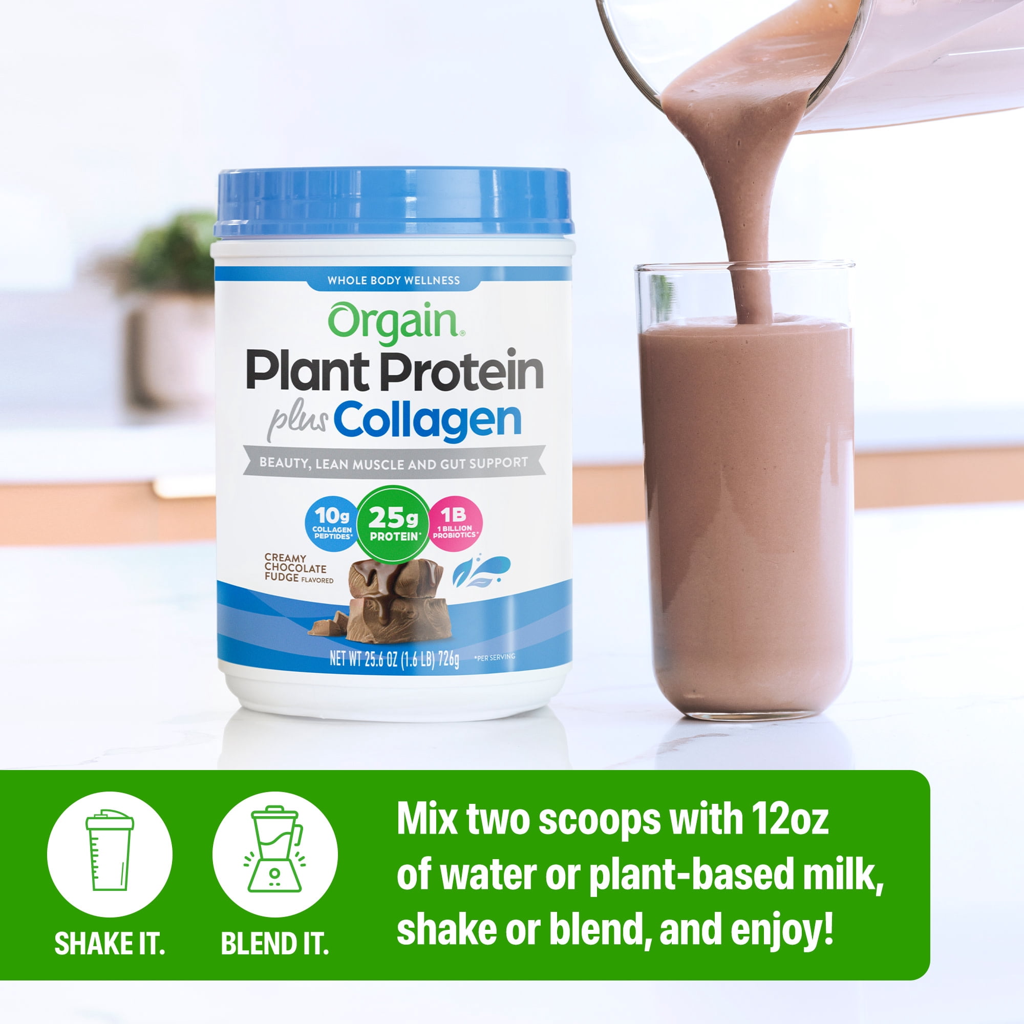Orgain ® Plant Protein plus Collagen - Creamy Chocolate Fudge