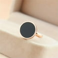 thumbnail image 2 of 14mm Black Band Rings Men Women's Titanium Steel Rose Gold Ring Size 4-10, 2 of 7
