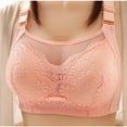 thumbnail image 3 of Mrat No Underwire Seamless Bra Push up Bras Women's Plus Size Seamless Mesh Lace Bra Breathable No Underwire Bras with Support Lift Underwear S-275 Hot Pink-A 36, 3 of 4