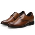 thumbnail image 3 of CMR CHAMARIPA Dress Height Increasing Elevator Shoes For Men Brown Leather Taller Shoes 7CM / 2.76 Inches, 3 of 7