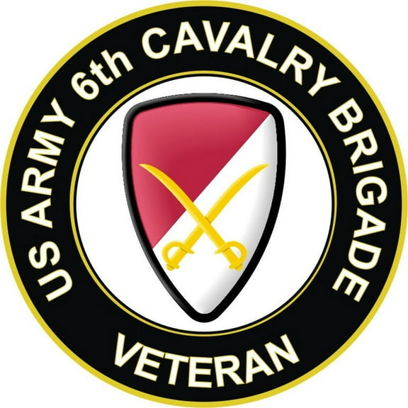 3.8 Inch U.S. Army 6th Cavalry Brigade Veteran Sticker Decal