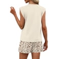 thumbnail image 6 of Two Piece Sets for Women Trendy Short Sets Beach Vacation Clothes Airport Travel Cruise Summer Outfits Beige L, 6 of 6