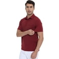 thumbnail image 5 of Weilanxin Mens Polo Shirts Short Sleeve Casual Striped Stylish Dry Fit Performance Designed Collared Golf Polo Shirts for Men Burgundy M, 5 of 8