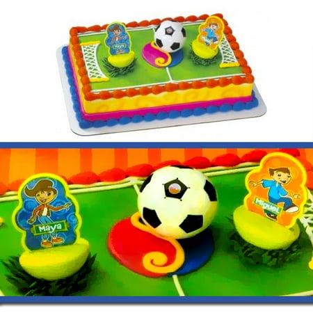 Maya And Miguel Soccer Ball Cake Topper Set 3pc Walmart Com