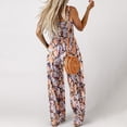 thumbnail image 7 of Women Floral Wide Leg Jumpsuit Sleeveless Square Neck Smocked Casual Summer Outfit, 7 of 7
