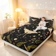 thumbnail image 3 of Homewish Gothic Moths Bed Sheets,Wild Plant Mushrooms Full Size Sheets,Black Cream,4pcs,1 Flat Sheet, 1 Fitted Sheet and 2 Pillowcases, 3 of 6