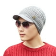thumbnail image 4 of iopqo baseball caps men warm baggy weave crochet winter wool knit ski beanie caps hat hat grey, 4 of 6